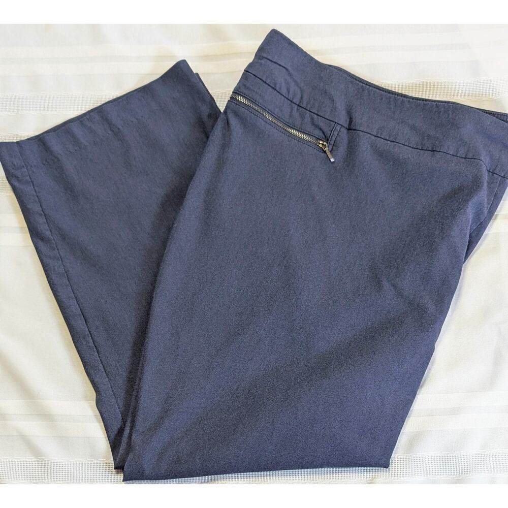 Avenue Womens Plus Size Super Stretch Trousers Ankle Pants Blue US SZ30 PETITE